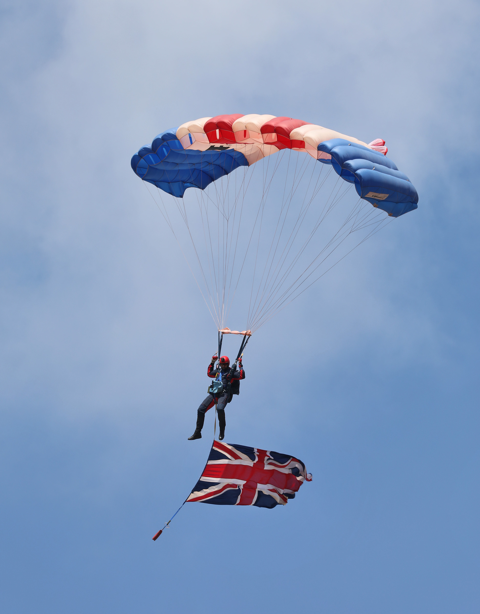 With the Royal Air Force Puma flying high in the sky, the Royal Air Force Falcons Parachute Display Team performed their spectacular aerial display in Cyprus for military personnel and their families based on the island.